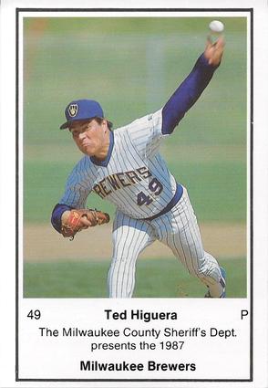 1987 Milwaukee Brewers Police - Milwaukee County Sheriff's Department #NNO Ted Higuera Front