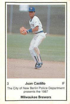 1987 Milwaukee Brewers Police - New Berlin, City Of PD #NNO Juan Castillo Front