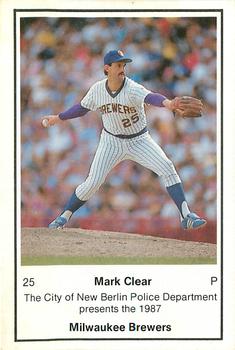 1987 Milwaukee Brewers Police - New Berlin, City Of PD #NNO Mark Clear Front