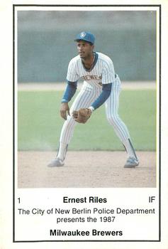 1987 Milwaukee Brewers Police - New Berlin, City Of PD #NNO Ernest Riles Front