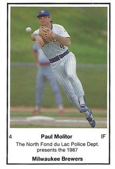 1987 Milwaukee Brewers Police - North Fond du Lac Police Dept. #NNO Paul Molitor Front