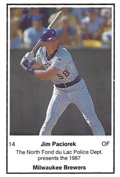 1987 Milwaukee Brewers Police - North Fond du Lac Police Dept. #NNO Jim Paciorek Front