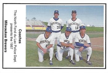 1987 Milwaukee Brewers Police - North Fond du Lac Police Dept. #NNO Tony Muser / Larry Haney / Chuck Hartenstein / Andy Etchebarren / Dave Hilton Front