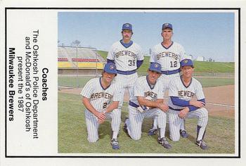 1987 Milwaukee Brewers Police - Oshkosh Police Department and McDonald's Of Oshkosh #NNO Milwaukee Brewers Coaches Front