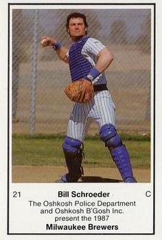 1987 Milwaukee Brewers Police - Oshkosh Police Department and Oshkosh B'Gosh Inc. #NNO Bill Schroeder Front