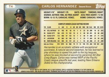 1999 Topps Traded and Rookies - Autographs #T4 Carlos Hernandez Back