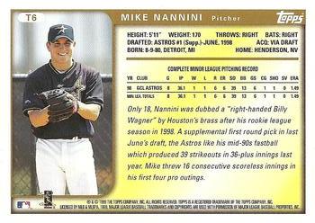 1999 Topps Traded and Rookies - Autographs #T6 Mike Nannini  Back