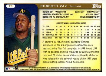 1999 Topps Traded and Rookies - Autographs #T9 Roberto Vaz  Back