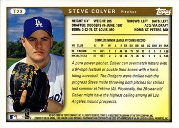 1999 Topps Traded and Rookies - Autographs #T23 Steve Colyer  Back