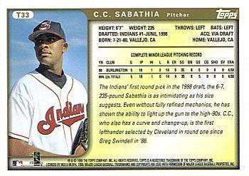 1999 Topps Traded and Rookies - Autographs #T33 CC Sabathia  Back