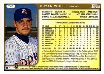 1999 Topps Traded and Rookies - Autographs #T43 Bryan Wolff  Back