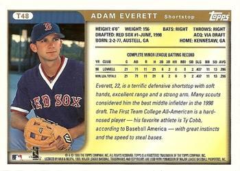 1999 Topps Traded and Rookies - Autographs #T48 Adam Everett  Back