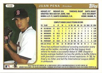 1999 Topps Traded and Rookies - Autographs #T49 Juan Pena  Back