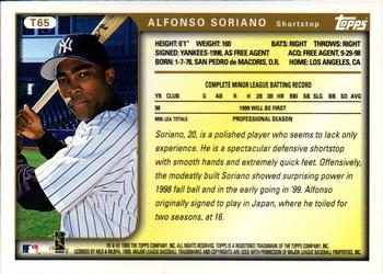 1999 Topps Traded and Rookies - Autographs #T65 Alfonso Soriano  Back