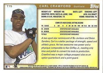 1999 Topps Traded and Rookies - Autographs #T75 Carl Crawford  Back