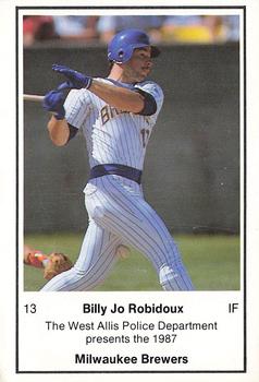1987 Milwaukee Brewers Police - West Allis Police Department #NNO Billy Jo Robidoux Front