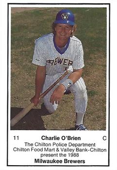 1988 Milwaukee Brewers Police - Chilton Police Department, Chilton Food Mart & Valley Bank-Chilton #NNO Charlie O'Brien Front
