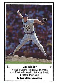 1988 Milwaukee Brewers Police - Eau Claire #NNO Jay Aldrich Front