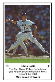 1988 Milwaukee Brewers Police - Eau Claire #NNO Chris Bosio Front