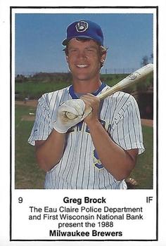 1988 Milwaukee Brewers Police - Eau Claire #NNO Greg Brock Front