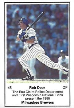 1988 Milwaukee Brewers Police - Eau Claire #NNO Rob Deer Front