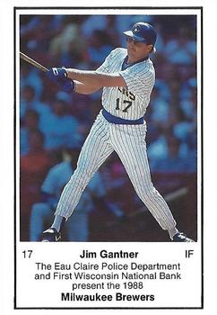 1988 Milwaukee Brewers Police - Eau Claire #NNO Jim Gantner Front