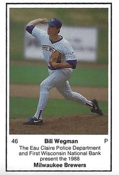 1988 Milwaukee Brewers Police - Eau Claire #NNO Bill Wegman Front
