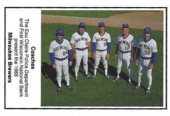1988 Milwaukee Brewers Police - Eau Claire #NNO Milwaukee Brewers Coaches Front