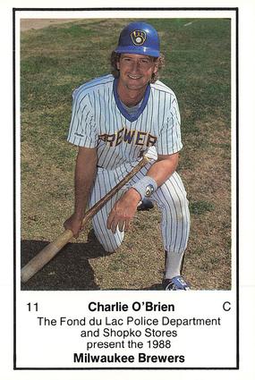 1988 Milwaukee Brewers Police - Fond du Lac Police Department & Shopko Stores #NNO Charlie O'Brien Front