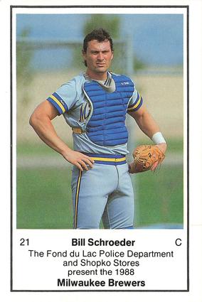 1988 Milwaukee Brewers Police - Fond du Lac Police Department & Shopko Stores #NNO Bill Schroeder Front