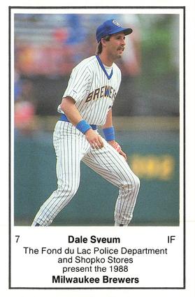 1988 Milwaukee Brewers Police - Fond du Lac Police Department & Shopko Stores #NNO Dale Sveum Front