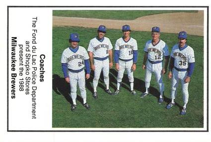 1988 Milwaukee Brewers Police - Fond du Lac Police Department & Shopko Stores #NNO Milwaukee Brewers Coaches Front