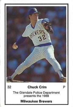 1988 Milwaukee Brewers Police - Glendale Police Department #NNO Chuck Crim Front