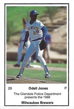 1988 Milwaukee Brewers Police - Glendale Police Department #NNO Odell Jones Front