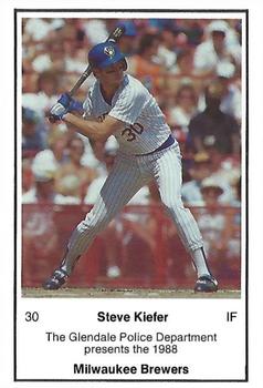 1988 Milwaukee Brewers Police - Glendale Police Department #NNO Steve Kiefer Front