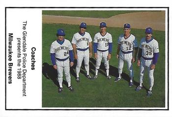 1988 Milwaukee Brewers Police - Glendale Police Department #NNO Milwaukee Brewers Coaches Front
