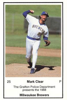 1988 Milwaukee Brewers Police - Grafton Police Department #NNO Mark Clear Front