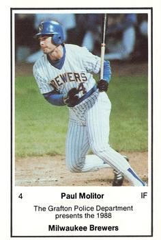 1988 Milwaukee Brewers Police - Grafton Police Department #NNO Paul Molitor Front