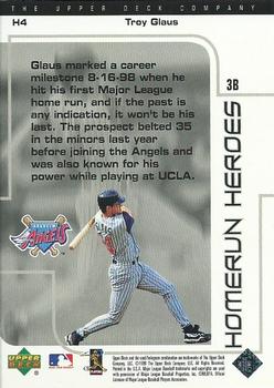1999 UD Choice - Homerun Heroes #H4 Troy Glaus  Back