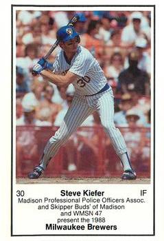 1988 Milwaukee Brewers Police - Madison Prof PO Assoc #NNO Steve Kiefer Front