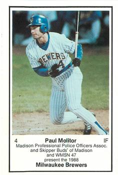 1988 Milwaukee Brewers Police - Madison Prof PO Assoc #NNO Paul Molitor Front