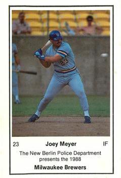 1988 Milwaukee Brewers Police - New Berlin PD #NNO Joey Meyer Front