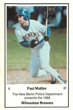 1988 Milwaukee Brewers Police - New Berlin PD #NNO Paul Molitor Front