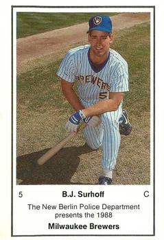 1988 Milwaukee Brewers Police - New Berlin PD #NNO B.J. Surhoff Front