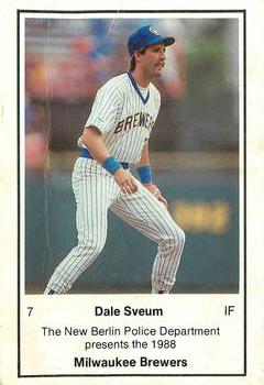 1988 Milwaukee Brewers Police - New Berlin PD #NNO Dale Sveum Front
