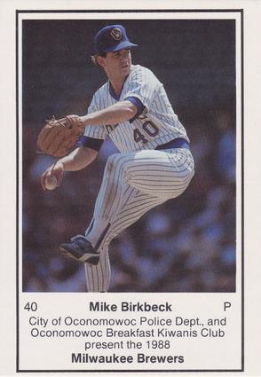 1988 Milwaukee Brewers Police - Oconomowoc City PD #NNO Mike Birkbeck Front
