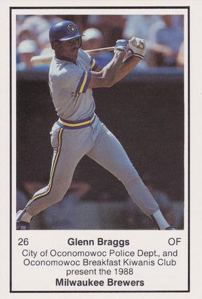 1988 Milwaukee Brewers Police - Oconomowoc City PD #NNO Glenn Braggs Front