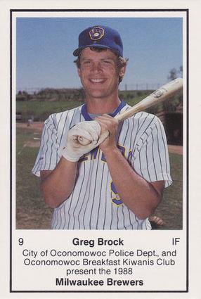 1988 Milwaukee Brewers Police - Oconomowoc City PD #NNO Greg Brock Front