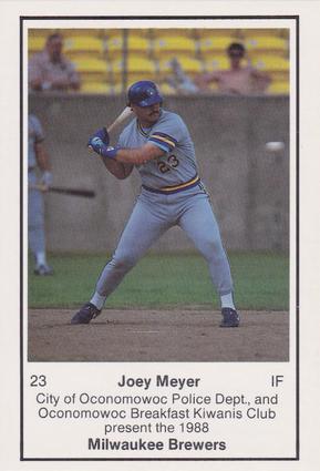 1988 Milwaukee Brewers Police - Oconomowoc City PD #NNO Joey Meyer Front