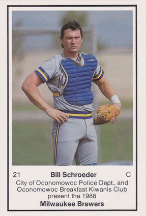1988 Milwaukee Brewers Police - Oconomowoc City PD #NNO Bill Schroeder Front